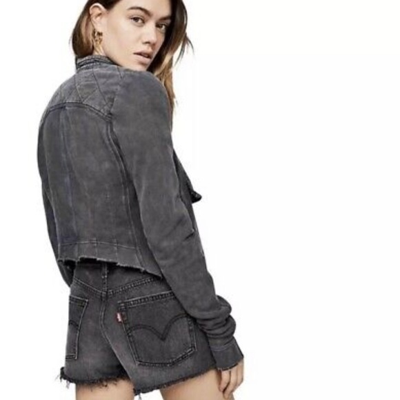 XS Free People Knit Black Moto Jacket - Picture 3 of 10
